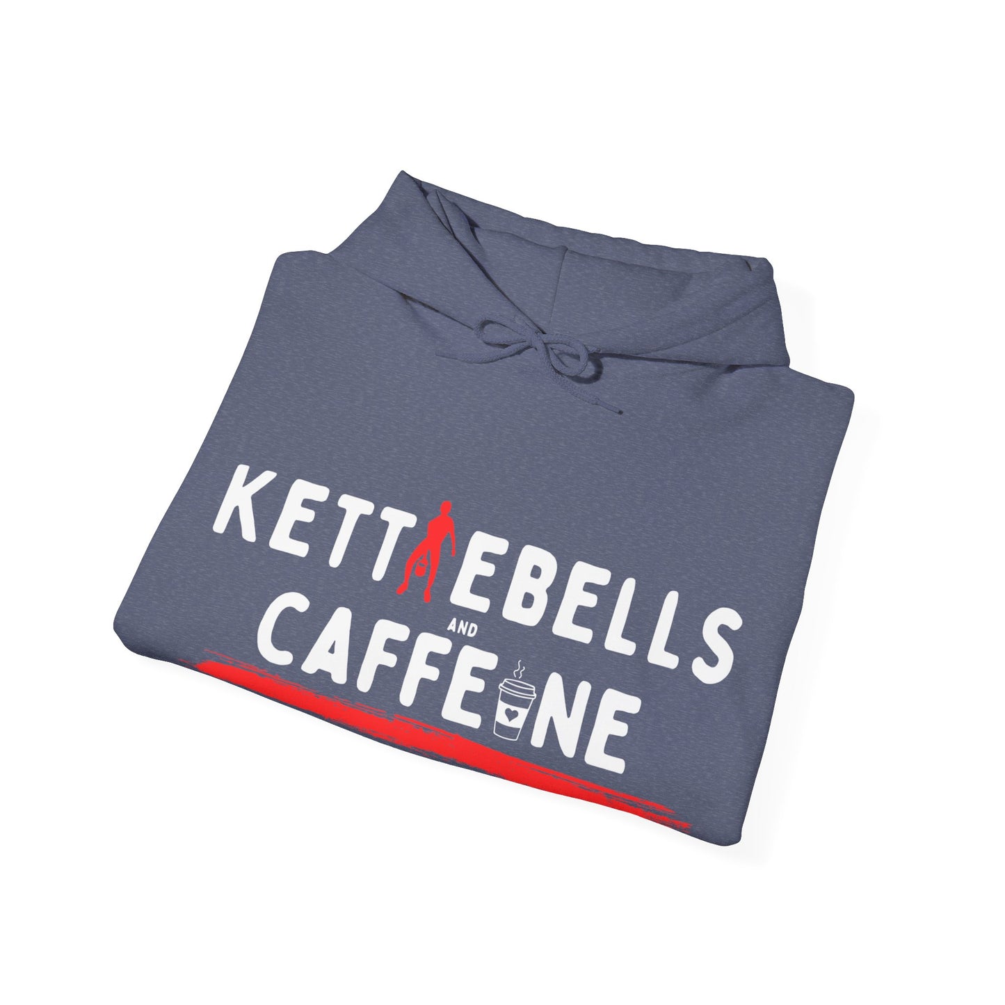 Kettlebells and Caffeine, male figure hoodie