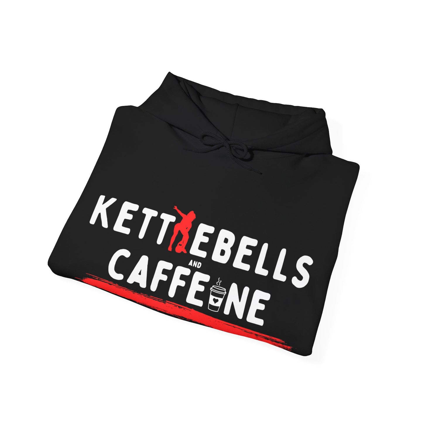 Kettlebells and Caffeine, female figure hoodie