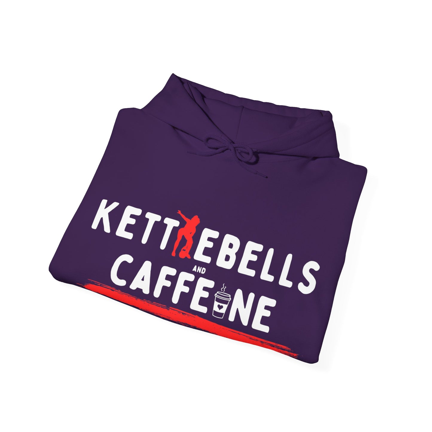 Kettlebells and Caffeine, female figure hoodie