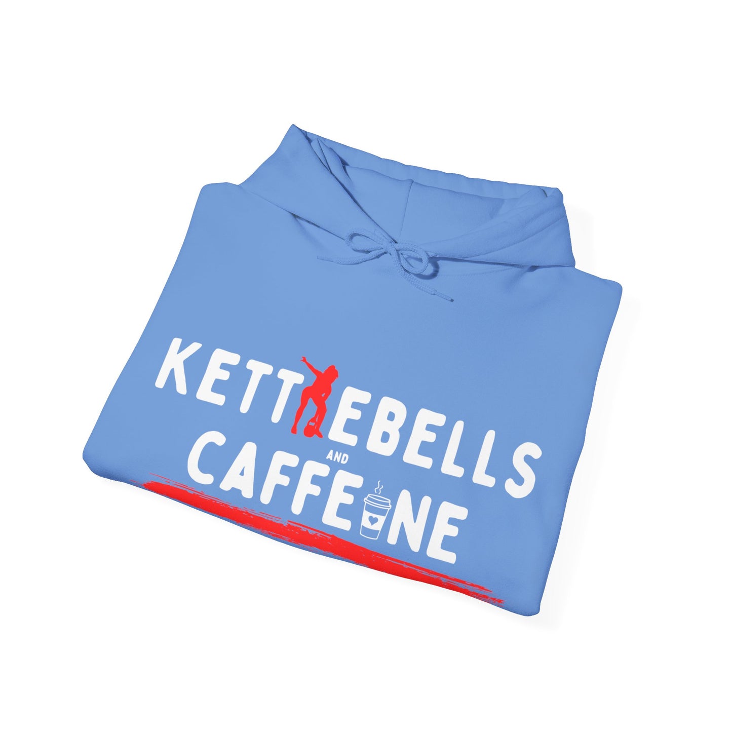 Kettlebells and Caffeine, female figure hoodie